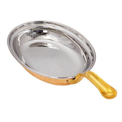 Pure Steel Copper pan Oval shape Hammered Design Serving Dishes Tableware