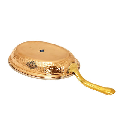 Pure Steel Copper pan Oval shape Hammered Design Serving Dishes Tableware