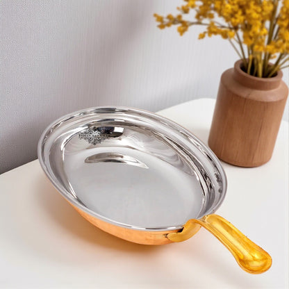 Pure Steel Copper pan Oval shape Hammered Design Serving Dishes Tableware