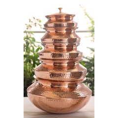 Pure Copper Handi / Degchi With Lid | Tin Lining Inside, Cookware & Serveware For Home, Hotel & Restaurants