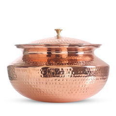 Pure Copper Handi / Degchi With Lid | Tin Lining Inside, Cookware & Serveware For Home, Hotel & Restaurants