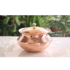 Pure Copper Handi / Degchi With Lid | Tin Lining Inside, Cookware & Serveware For Home, Hotel & Restaurants