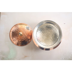 Pure Copper Handi / Degchi With Lid | Tin Lining Inside, Cookware & Serveware For Home, Hotel & Restaurants