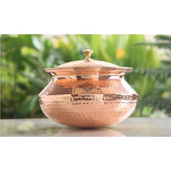 Pure Copper Handi / Degchi With Lid | Tin Lining Inside, Cookware & Serveware For Home, Hotel & Restaurants