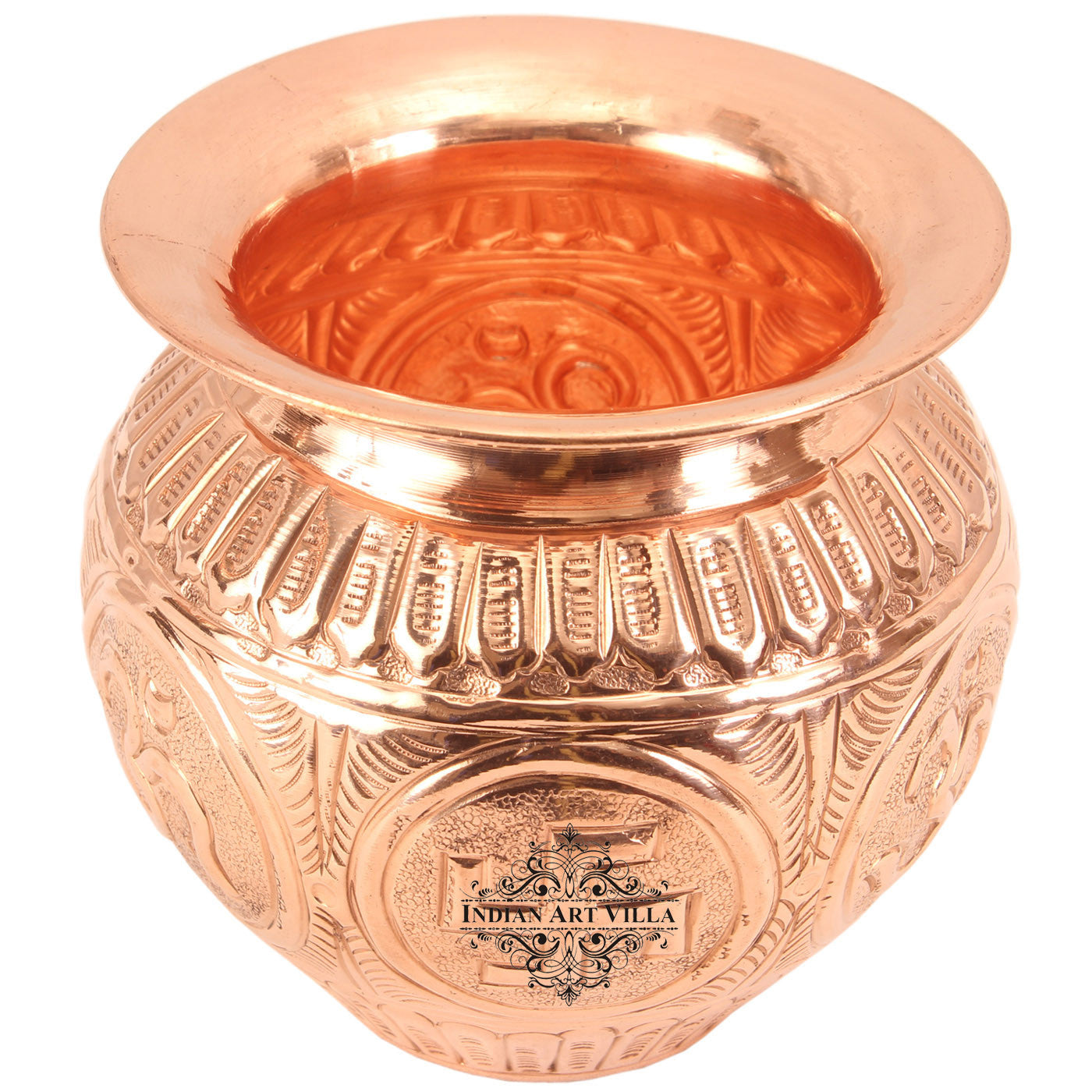 Copper Handmade Swastik Design Lota Kalash
