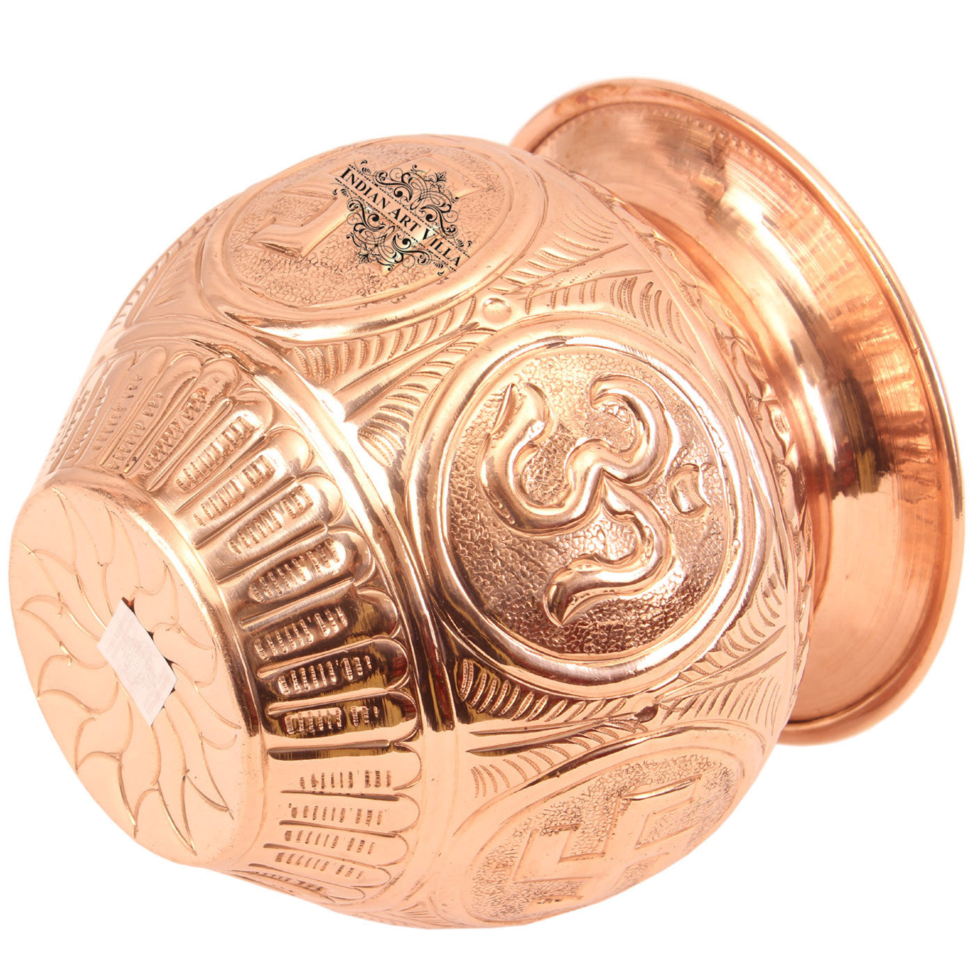 Copper Handmade Swastik Design Lota Kalash