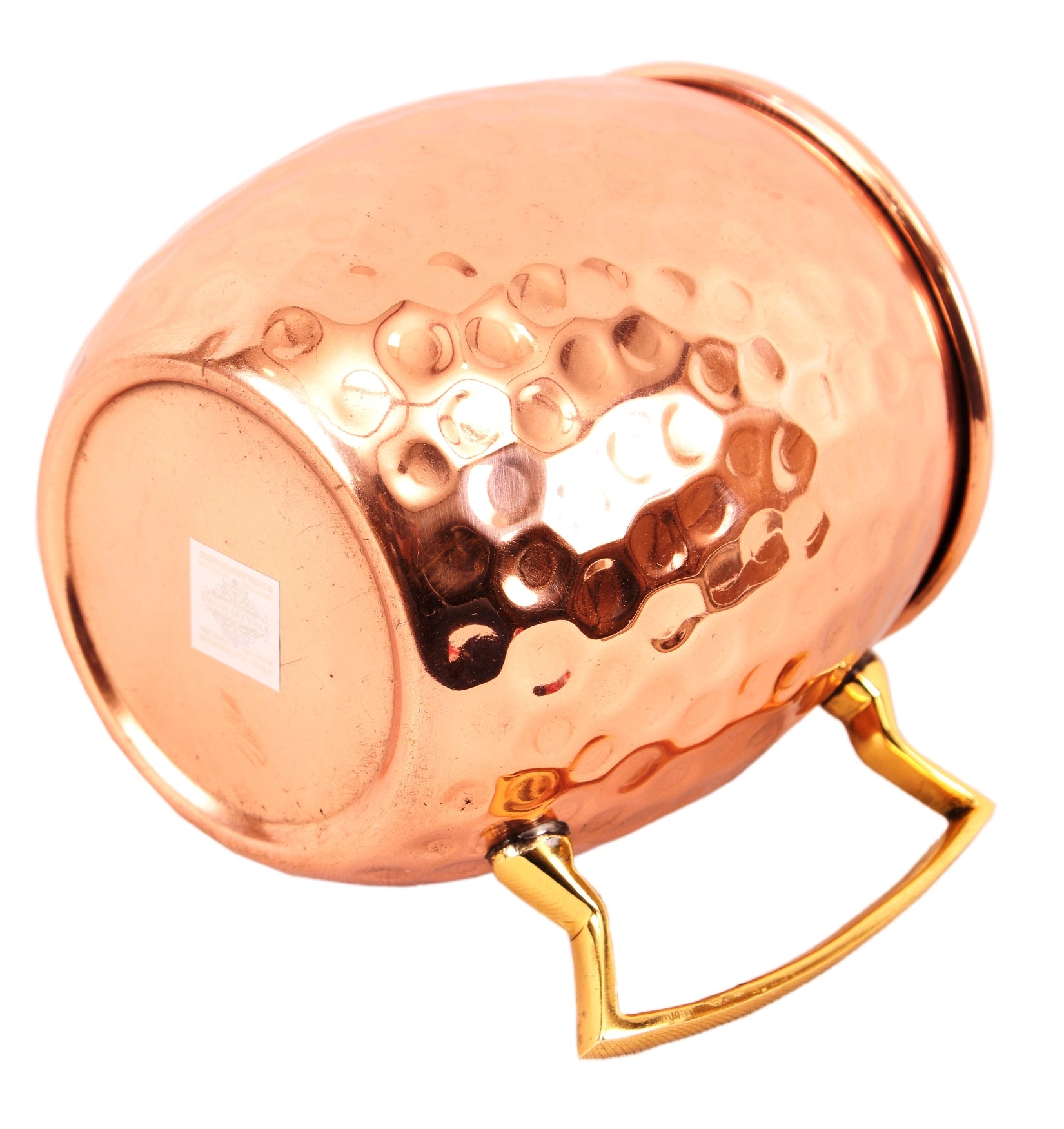 Pure Copper Round Shaped Shine Hammered Design Moscow Mule Beer Mug Cup , Best for Beer Cocktail Parties, Barware