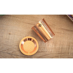 Handcrafted Pure Copper Glass with Lid 300ml