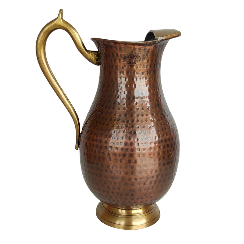 Pure Copper Tin Hammered Mughlai Style Jug