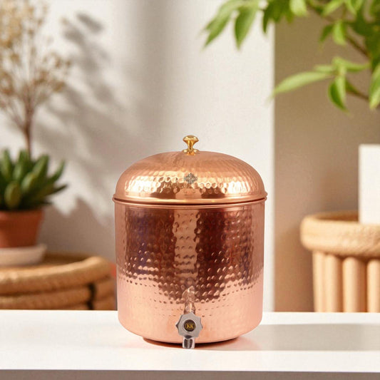 Copper Hammerd Design Joint Free Leak Proof Water Pot