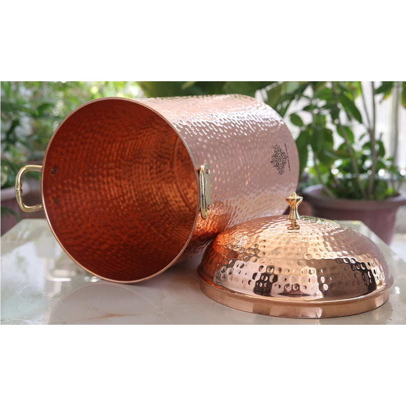 Handmade Pure Copper Hammered Design 12 Liter Storage Pot