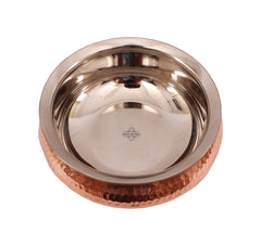 Steel Copper Handi With Hammered Design - Tableware & Serveware