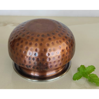 Steel Copper Hammered Punjabi Style Serving Handi, Antique Copper Design, Serveware, Tableware