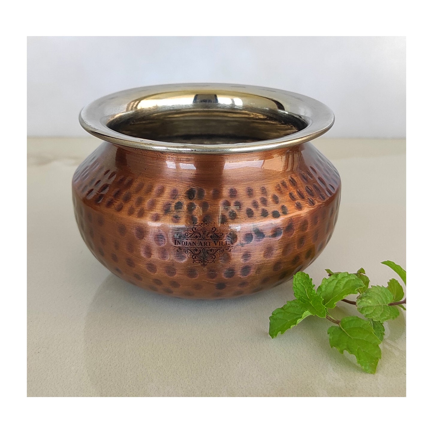 Steel Copper Hammered Punjabi Style Serving Handi, Antique Copper Design, Serveware, Tableware