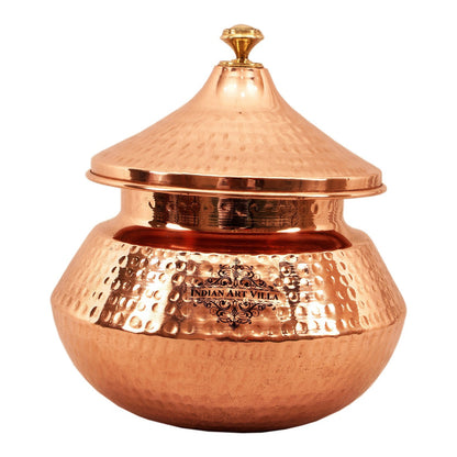 Traditional Copper Punjabi Handi With Hammered Design – Elegance for Authentic Cooking