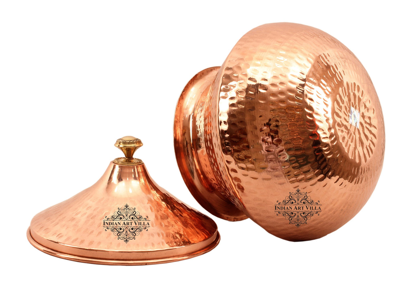 Traditional Copper Punjabi Handi With Hammered Design – Elegance for Authentic Cooking
