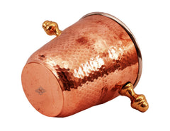 Pure Steel Copper Ice Bucket Wine Cooler with Brass Stand 1000 ML