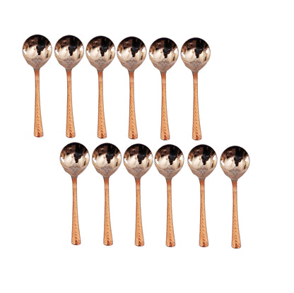 Steel Copper Soup Spoon, Flatware, Tableware Home Hotel Restaurant, Length 17.78 cm