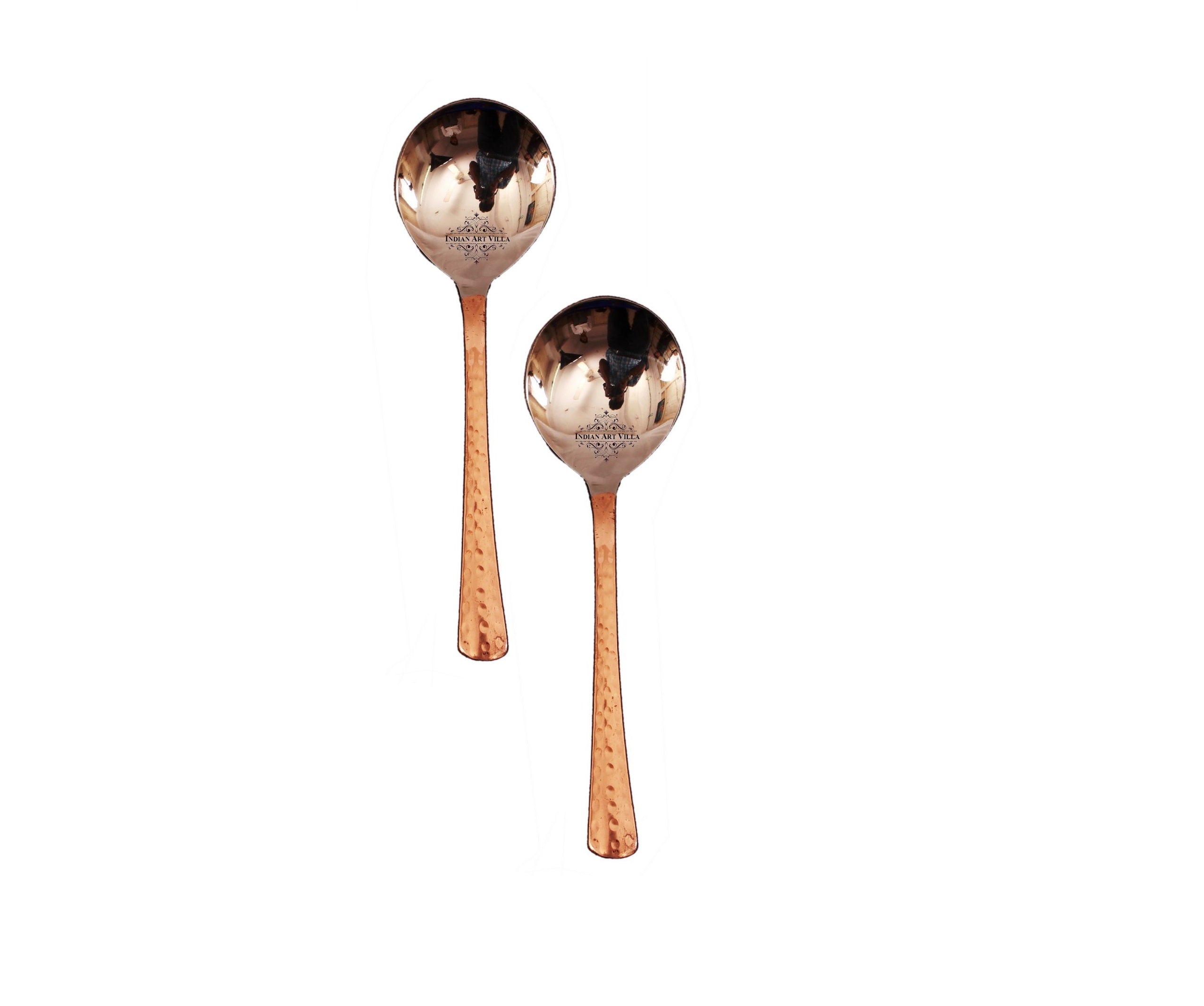 Steel Copper Soup Spoon, Flatware, Tableware Home Hotel Restaurant, Length 17.78 cm