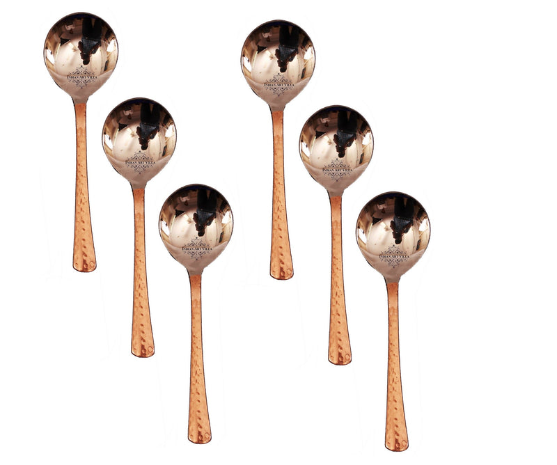 Steel Copper Soup Spoon, Flatware, Tableware Home Hotel Restaurant, Length 17.78 cm