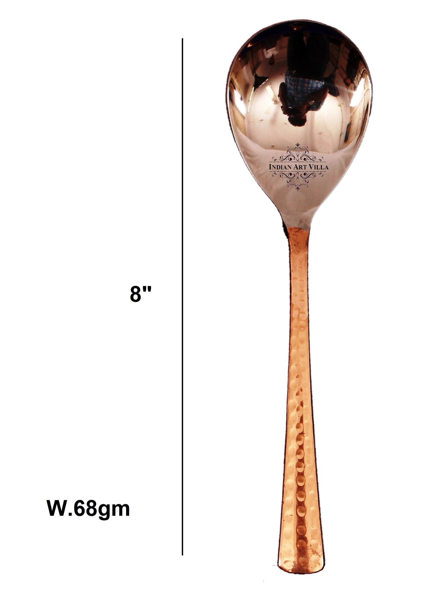 Steel Copper Handmade Hammered Design Serving Spoon