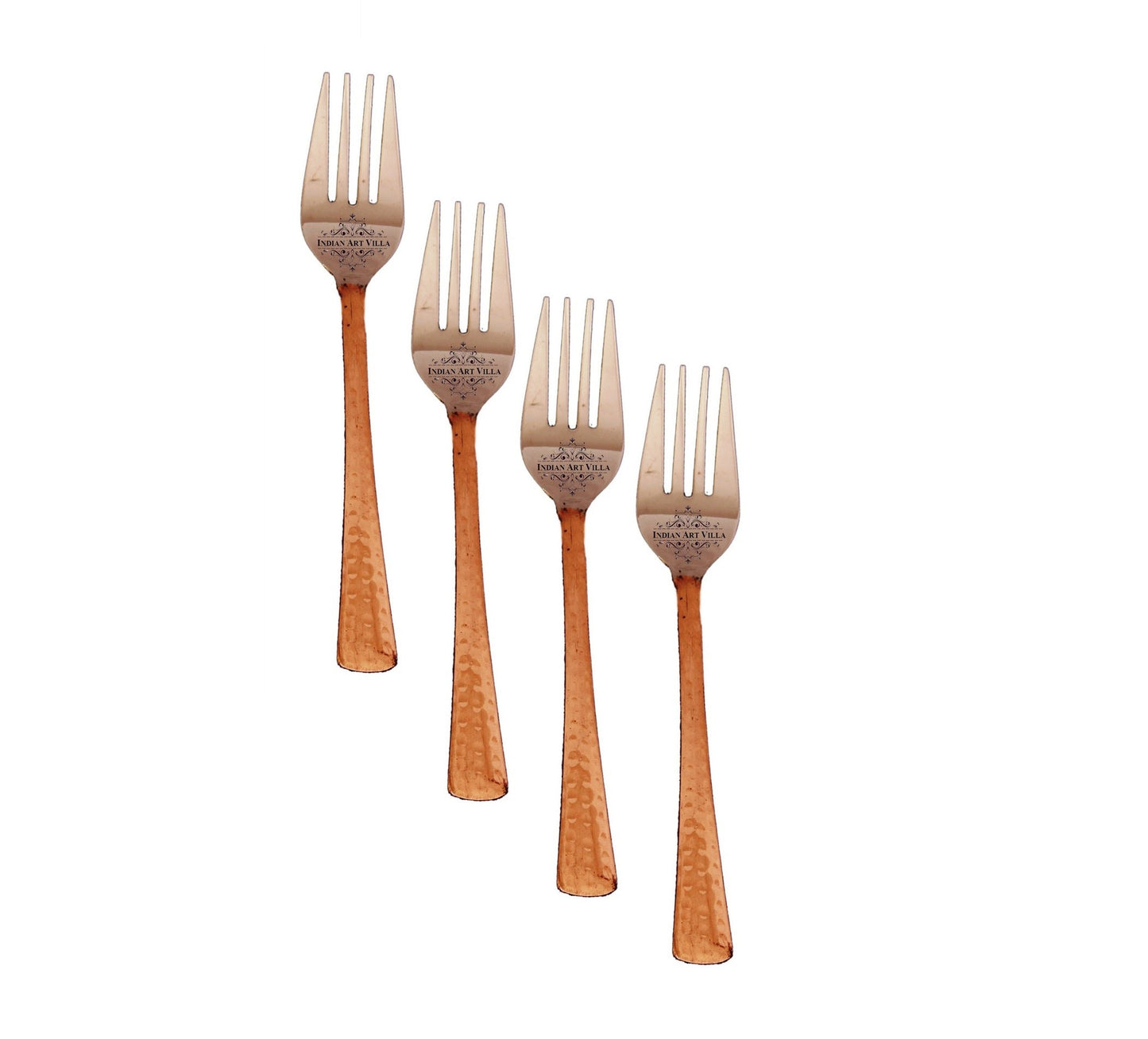 Steel Copper Hammered Fork 17.78 CMSes Length