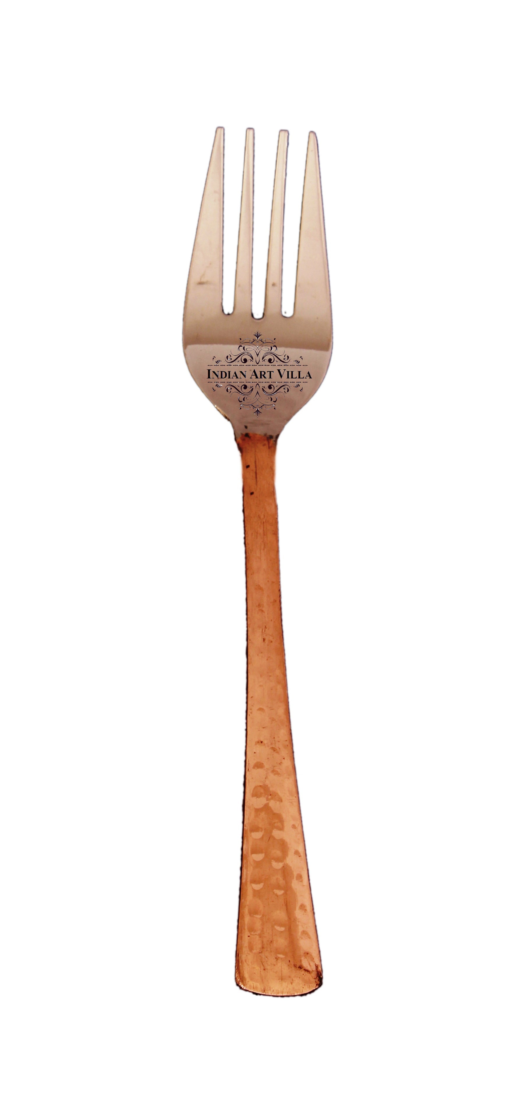 Steel Copper Hammered Fork 17.78 CMSes Length