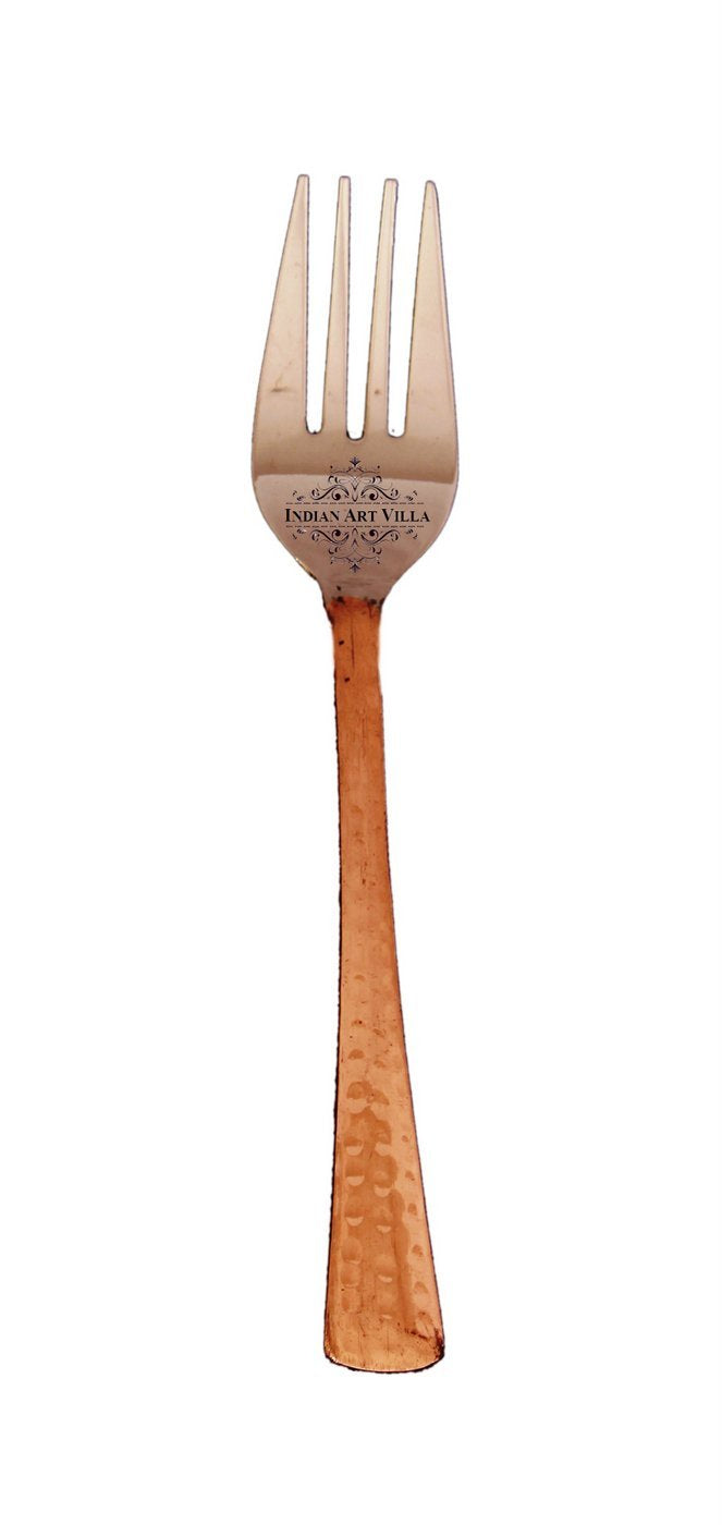 Steel Copper Hammered Fork 17.78 CMSes Length