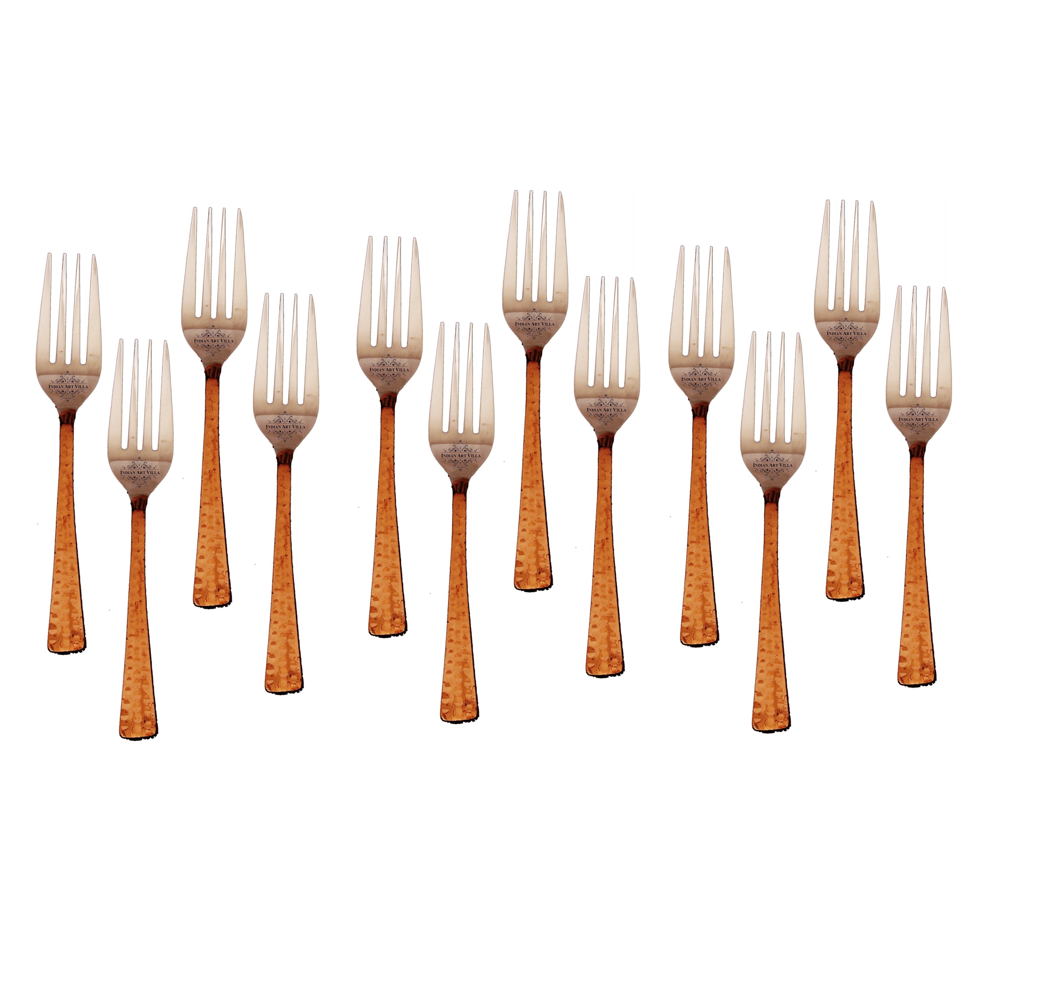 Steel Copper Table Fork, Flatware, Tableware Home Hotel Restaurant, Length 20cm