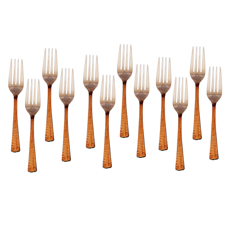 Steel Copper Table Fork, Flatware, Tableware Home Hotel Restaurant, Length 20cm