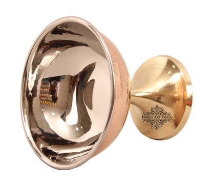 Steel Copper Ice Cream Bowl With Brass Stand - A Blend of Elegance and Utility