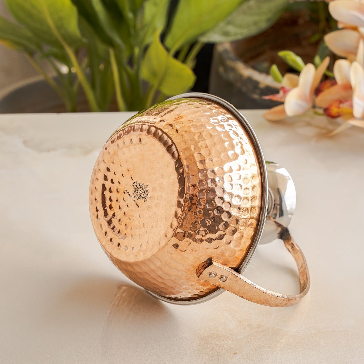 Pure Steel Copper Serving Tawa with Attach Bowl