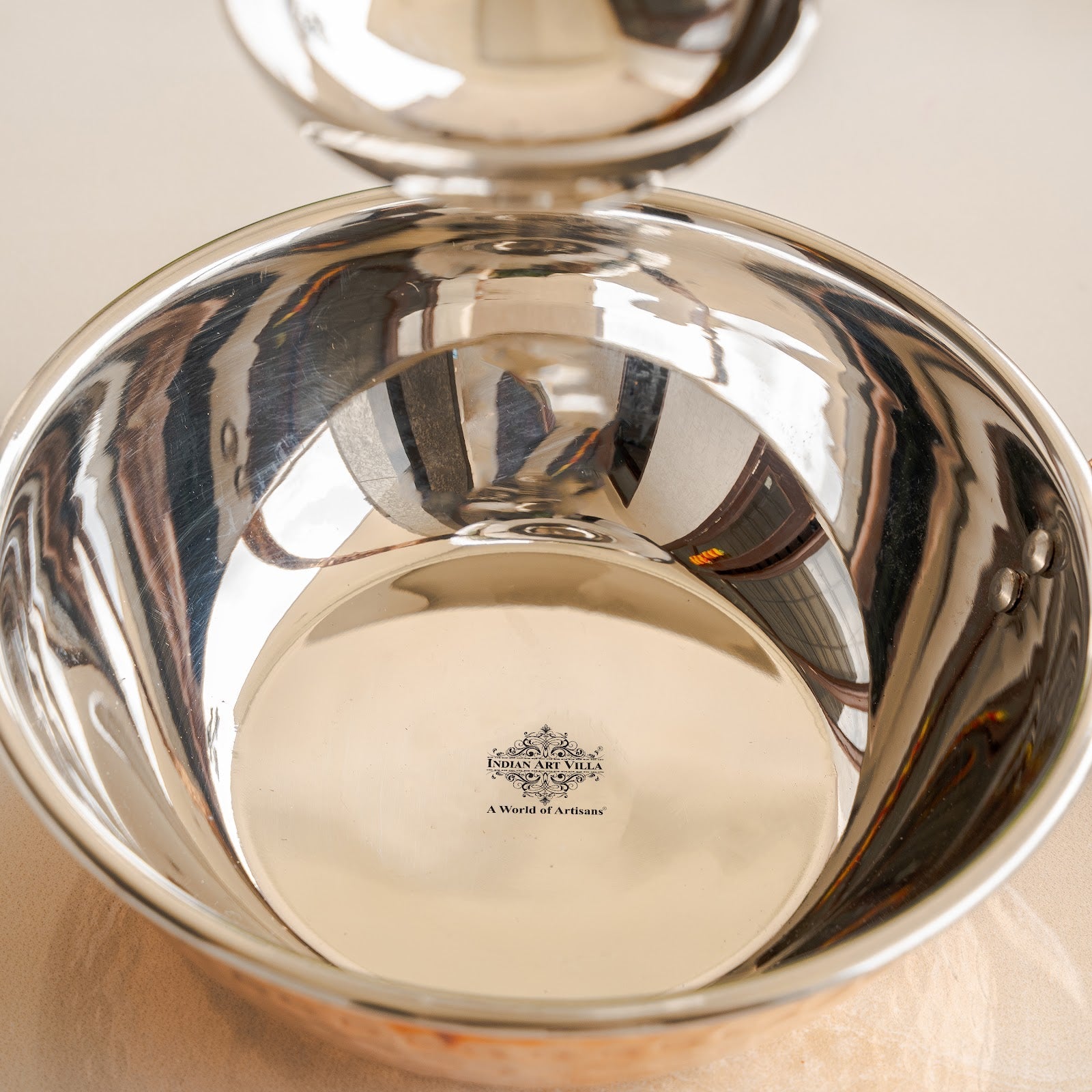 Pure Steel Copper Serving Tawa with Attach Bowl