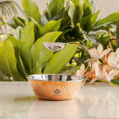 Pure Steel Copper Serving Tawa with Attach Bowl