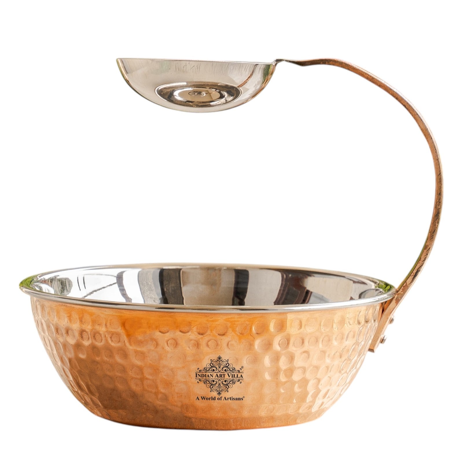 Pure Steel Copper Serving Tawa with Attach Bowl