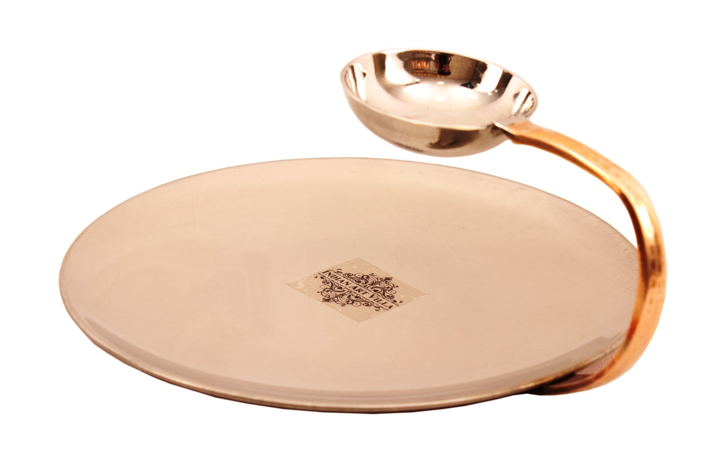 Pure Steel Copper Serving Tawa with Attach Bowl