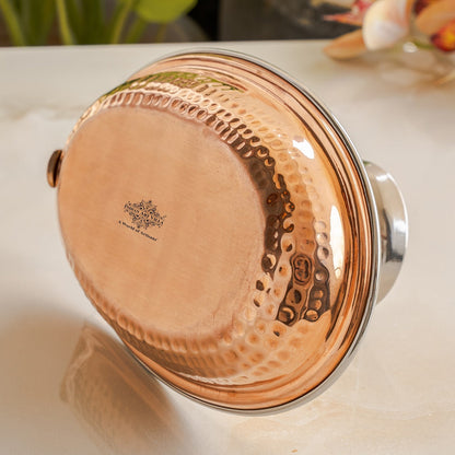Pure Steel Copper Serving Tawa with Attach Bowl