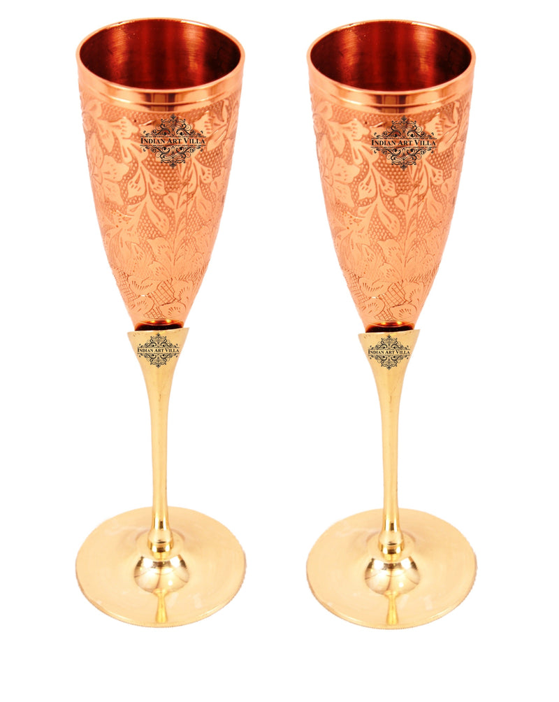 Copper Champagne Glass with Beautiful Brass Stand – Stylish and Handcrafted Design for Special Occasions