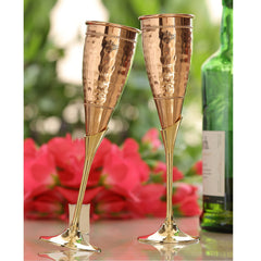 Copper Champagne Glass with Beautiful Brass Stand – Stylish and Handcrafted Design for Special Occasions