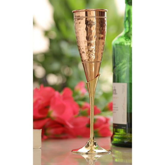 Copper Champagne Glass with Beautiful Brass Stand – Stylish and Handcrafted Design for Special Occasions
