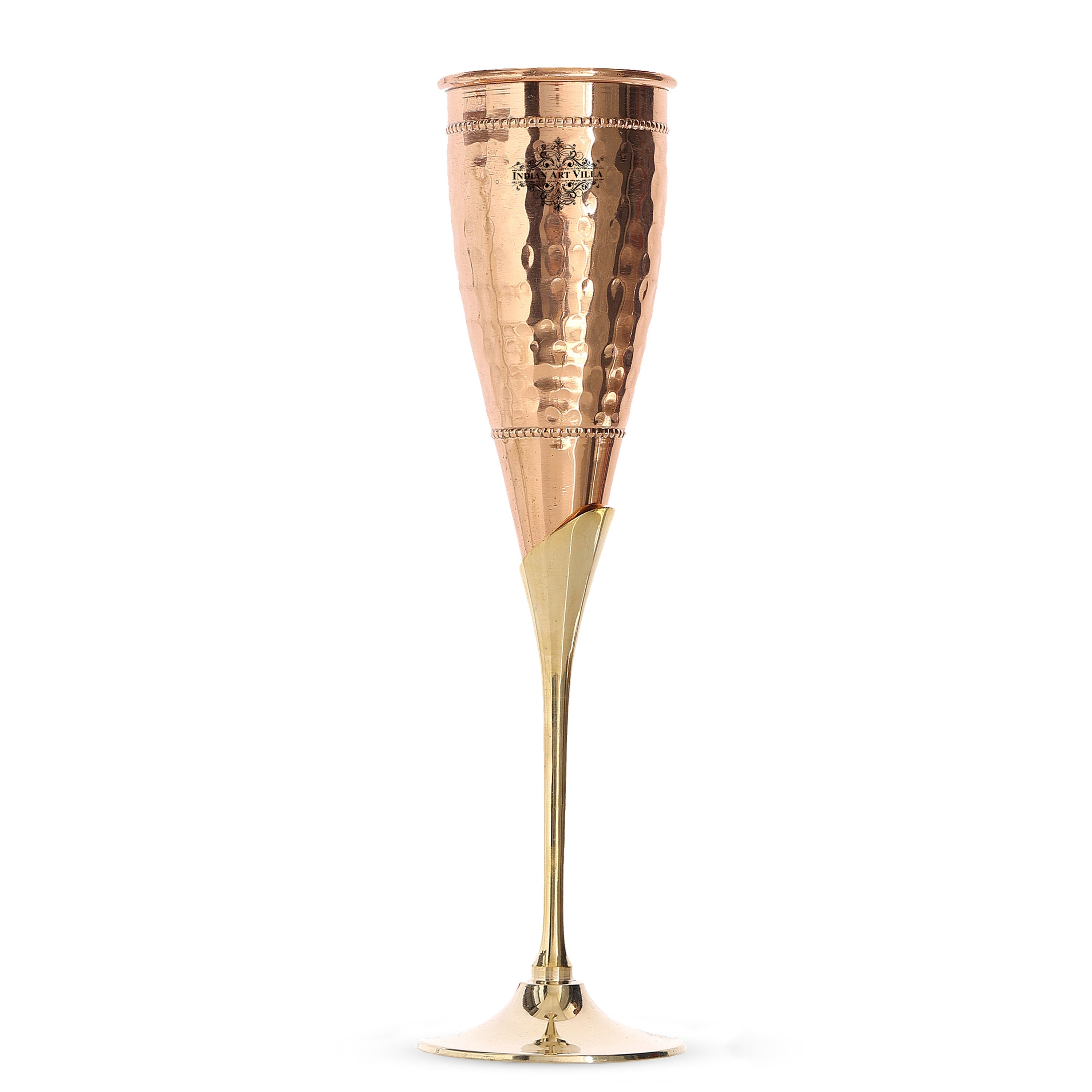 Copper Champagne Glass with Beautiful Brass Stand – Stylish and Handcrafted Design for Special Occasions