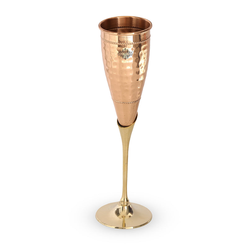 Copper Champagne Glass with Beautiful Brass Stand – Stylish and Handcrafted Design for Special Occasions