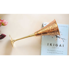 Pure Copper Designer Cocktail Glass with Brass Stand, Drinkware, Barware