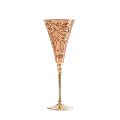 Pure Copper Designer Cocktail Glass with Brass Stand, Drinkware, Barware