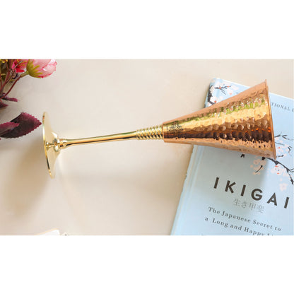 Pure Copper Designer Cocktail Glass with Brass Stand, Drinkware, Barware