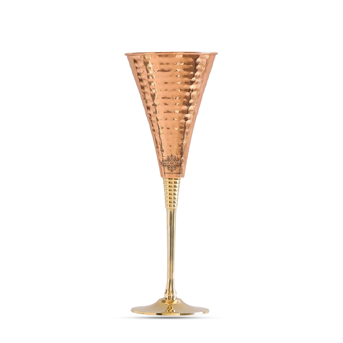 Pure Copper Designer Cocktail Glass with Brass Stand, Drinkware, Barware