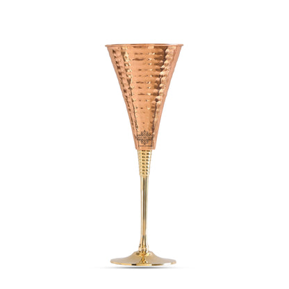 Pure Copper Designer Cocktail Glass with Brass Stand, Drinkware, Barware