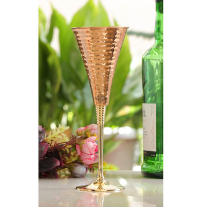 Pure Copper Designer Cocktail Glass with Brass Stand, Drinkware, Barware