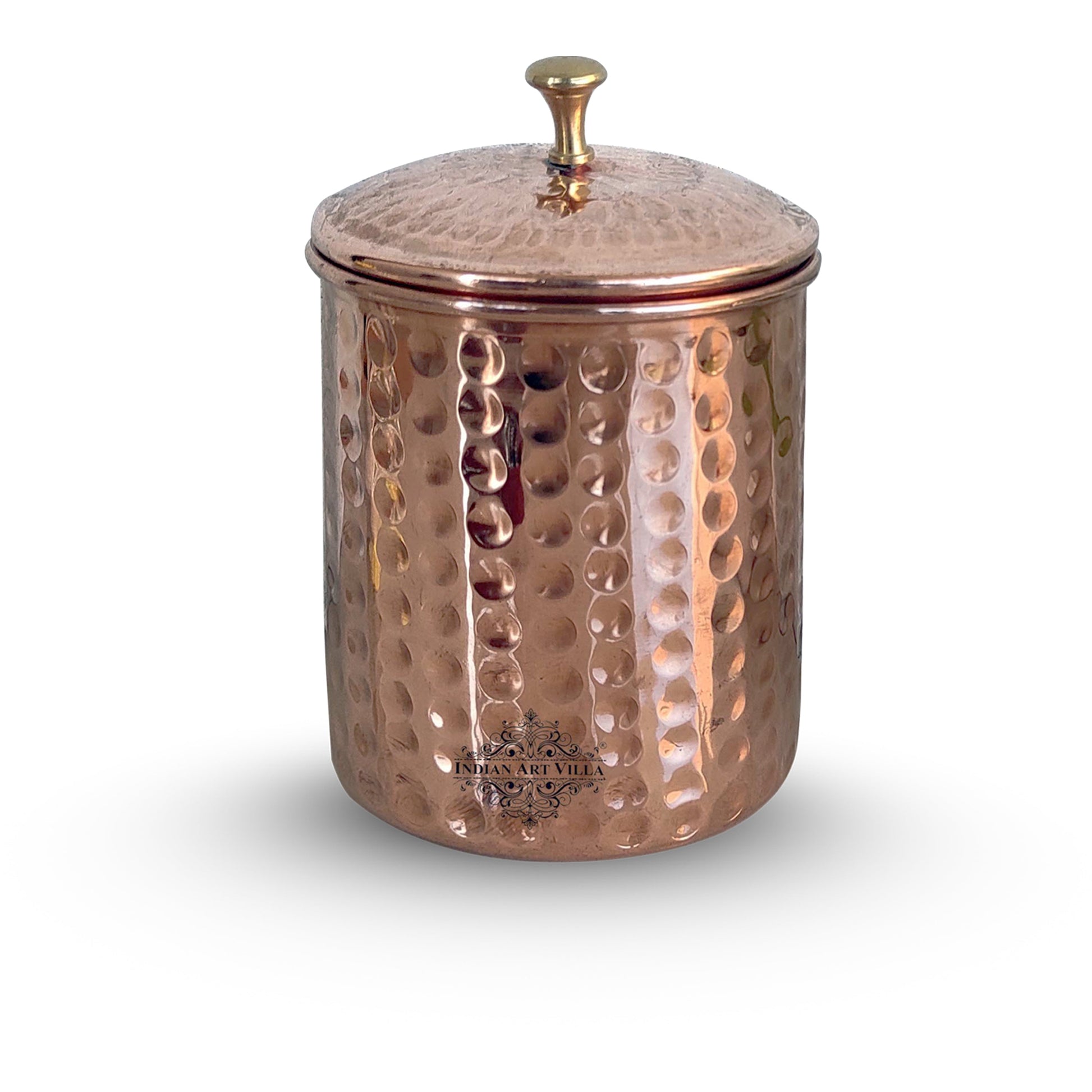 Handcrafted Pure Copper Hammered Design Box, Storage Box, 950ml