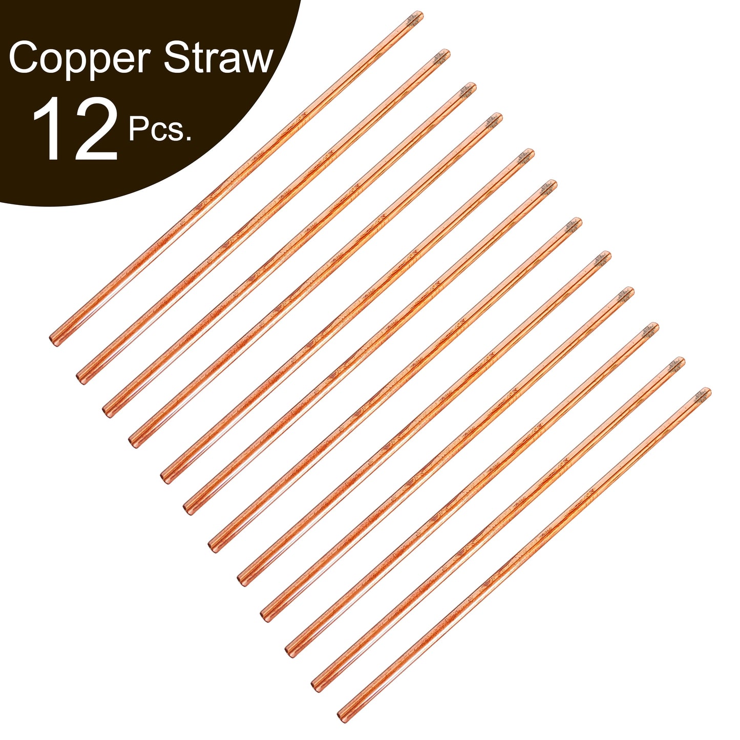 Copper Plain Design Straight Solid Straw
